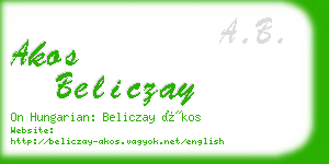 akos beliczay business card